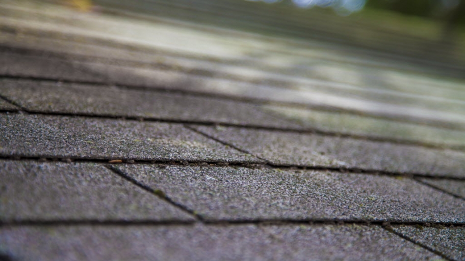 Closeup of roof shingles